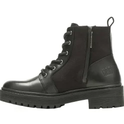 Valene Canvas Round Toe Zippered Lace Up Boots