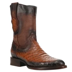 Winston Alligator Print Round Toe Cowboy Boots