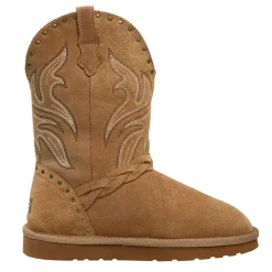 Wrangler Embroidered Studded Round Toe Pull On Boots