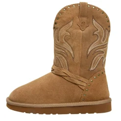 Wrangler Embroidered Studded Round Toe Pull On Boots